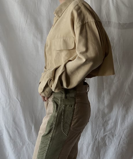 【USED】 Cut Off Fake Suede Shirt  /210317-012