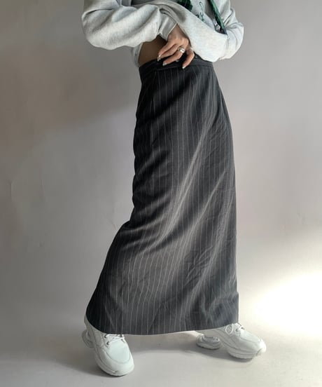 【USED】 Stripe Patterned Long Skirt/ 241124-028