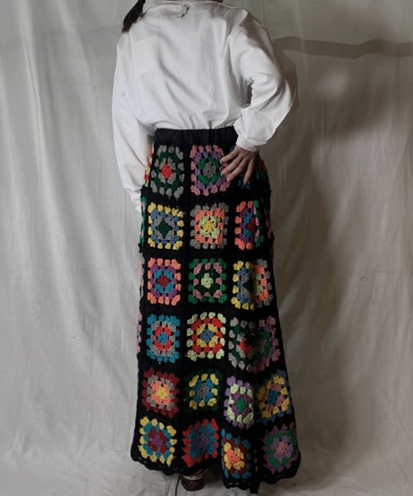 【USED】　Granny Knit Long Skirt②/210404-010