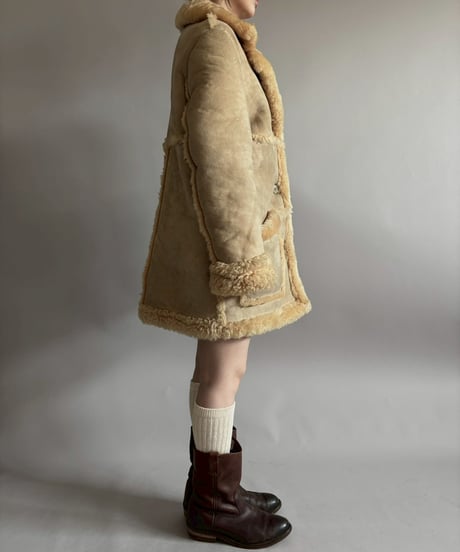 【USED】 Vintage Real Mouton Coat/ 260104-003