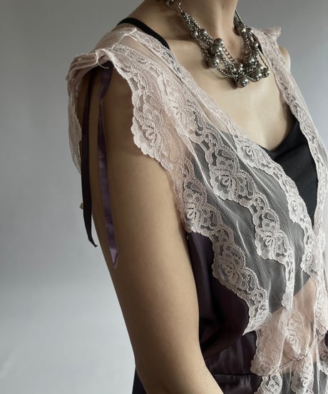 【USED】 Lace Patterned Camisole Long One-Piece  /240928-006