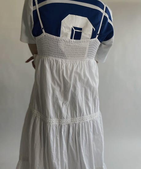 【USED】 White Cotton Camisole One-piece / 220604-002