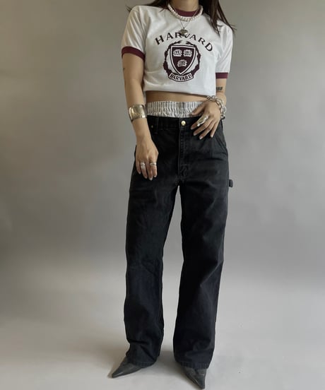 【USED】 Made in USA 80's Champion HARBARD Ringer T-Shirt  /240629-025