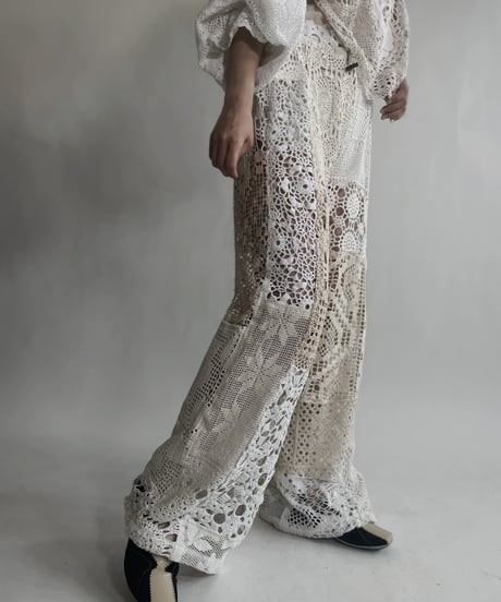 【RE;CIRCLE】 RE Crochet Patchwork Pants / 220623-020