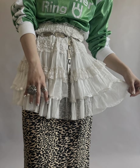 【USED】  Poly Tiered Mini Skirt / 2300513-006