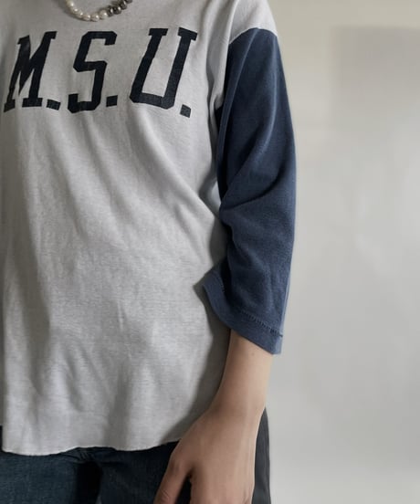 【USED】 70’s Champion 3/4 sleeved T-shirt "M.S.U." / 220625-013