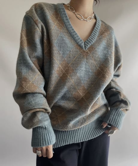 【USED】 OLD GAP Argyle Knit / 231028-011