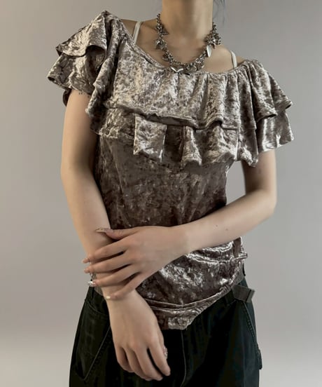【USED】 N/S Velour Leotard Top / 260307-005