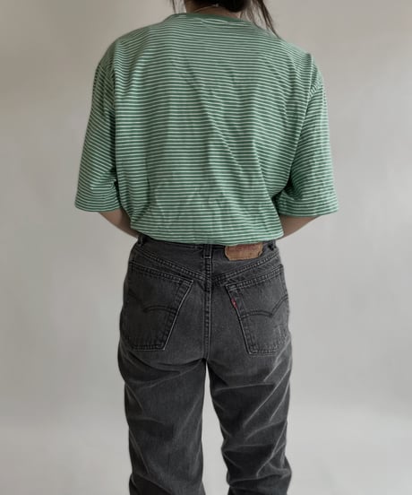 【USED】 LANDS’ END Short Sleeve  Striped T-shirt / 220521-011