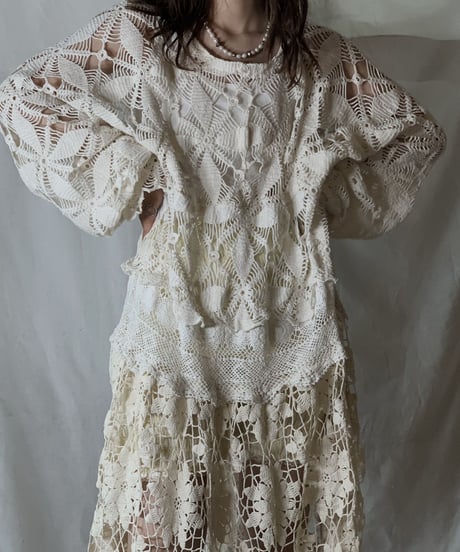 【RE;CIRCLE】  RE Crochet L/S Dress ①/210512-009