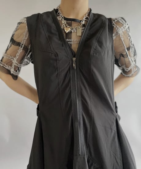 【USED 】Check Patterned Sheer Top /240511-004