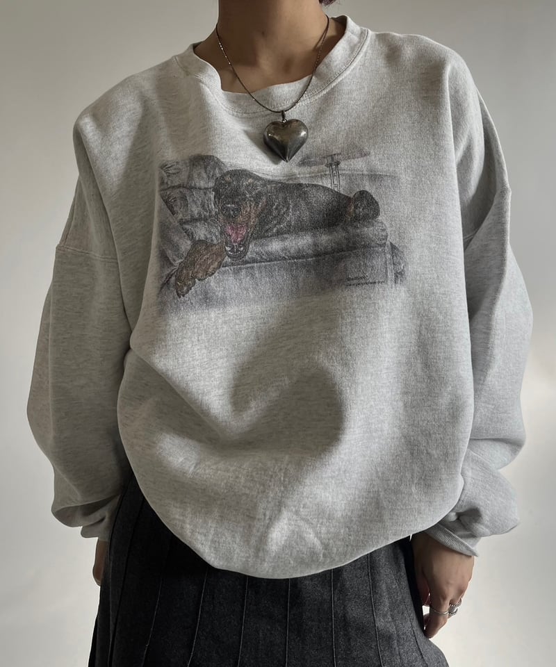 USED】 90s Hanes Dog Print Sweat /250118-029 |