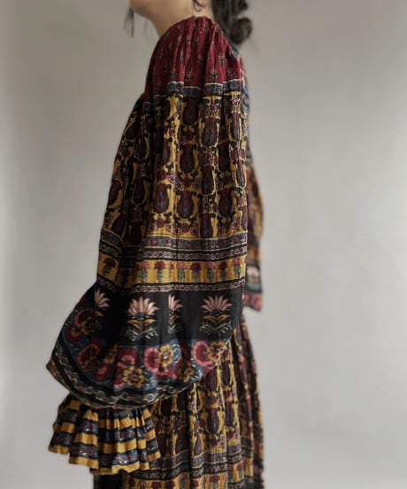 【RE;CIRCLE】 RE Indian Cotton Balloon Sleeved One-piece / 220901-003