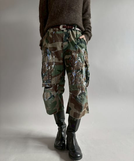 【USED】 Military Camouflage Cut Off Paint Pants /260117-018