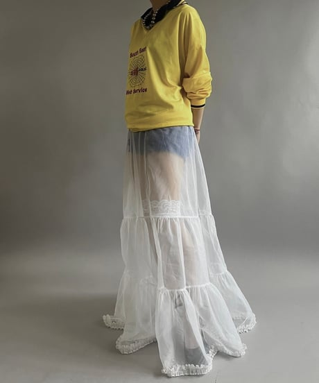 【USED 】Sheer Long Skirt + SOX / 240706-027