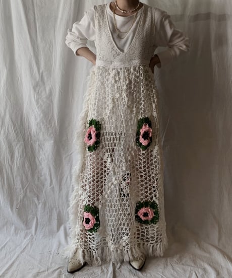 【RE;CIRCLE】 Remake Granny Knit N/S One-piece②/210331-012