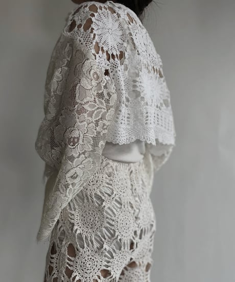 【RE;CIRCLE】 RE Crochet Lace Drawcord Top / 220526-031