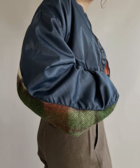 【RE;CIRCLE】 RE Short MA-1 Blanket Jacket Navy / 230112-020