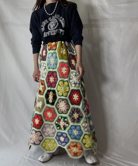 【RE;CIRCLE】 RE Granny Knit Long Skirt⑧/211014-028