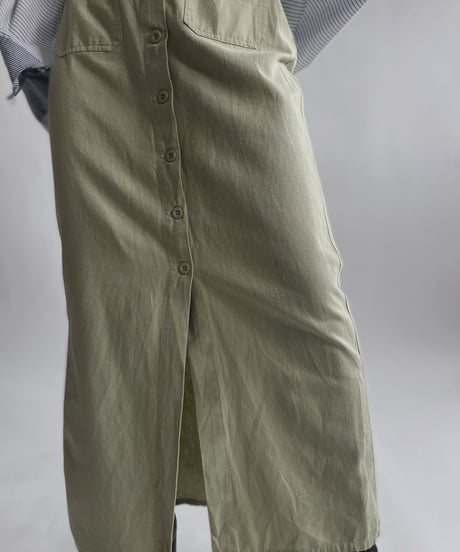 【USED】 Linen Mix Cotton Long Skirt / 220423-036