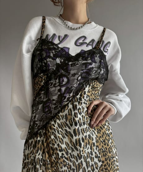 【USED】 Leopard Print Long Slit One-Piece /251129-003