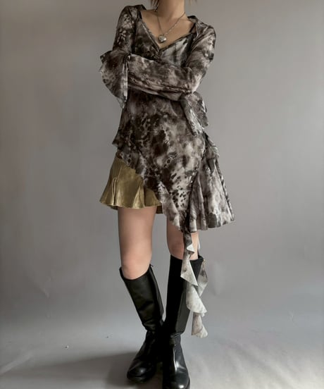 【USED】 Sheer Asymmetry Design Top /251206-021