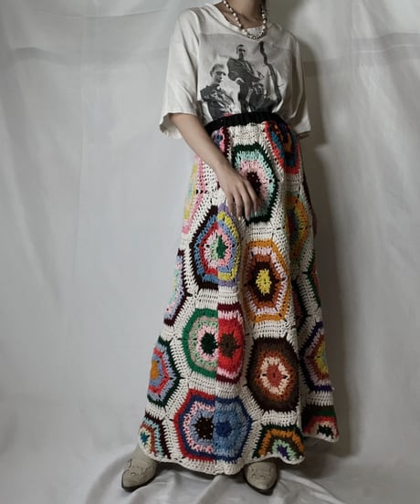 【RE;CIRCLE】 RE Granny Knit Long Skirt③/210917-006