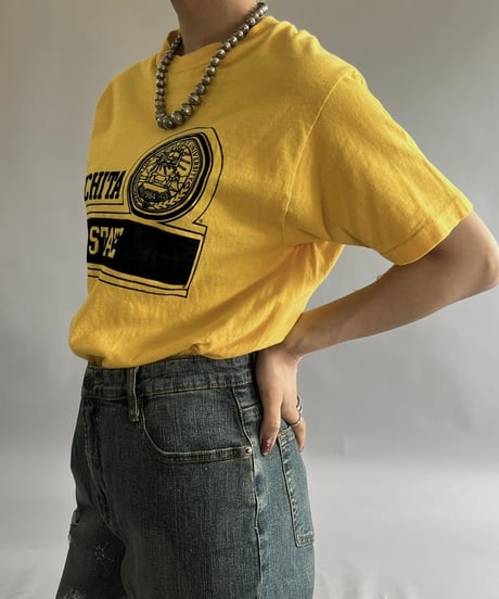 【USED】Made in USA 70~80's WICHITA STATE T-Shirt /240824-039