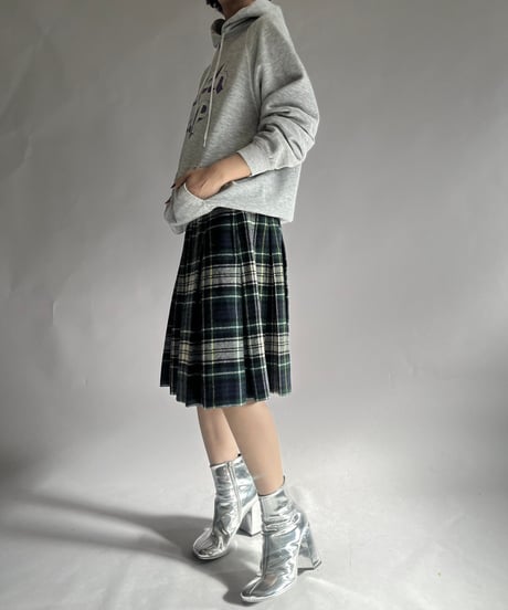 【USED】  Check Patterned Wool Skirt / 241130-020