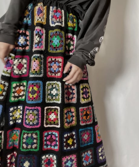 【RE;CIRCLE】 RE Granny Knit Long Skirt②/210917-004