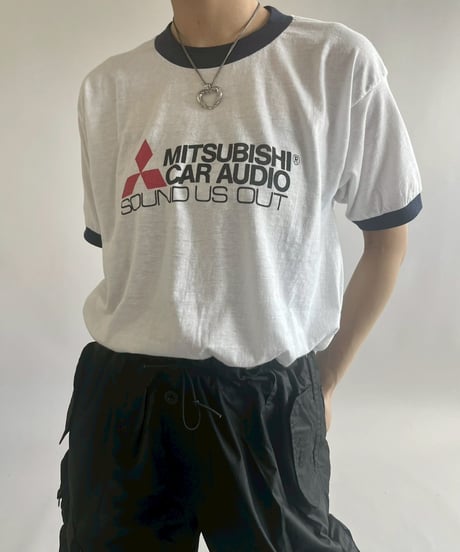 【USED】 Made in USA 80's SNEAKERS MITSUBISHI Ringer T-Shirt /250503-011