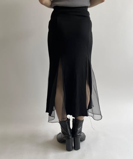 【USED】 Sheer Switching Long Skirt  / 250526-005