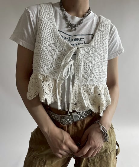 【RE;CIRCLE】RE Crochet Short Vest / 250515-003