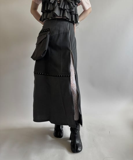 【RE;CIRCLE】 RE Suit Asymmetry Long Skirt/ 250717-007