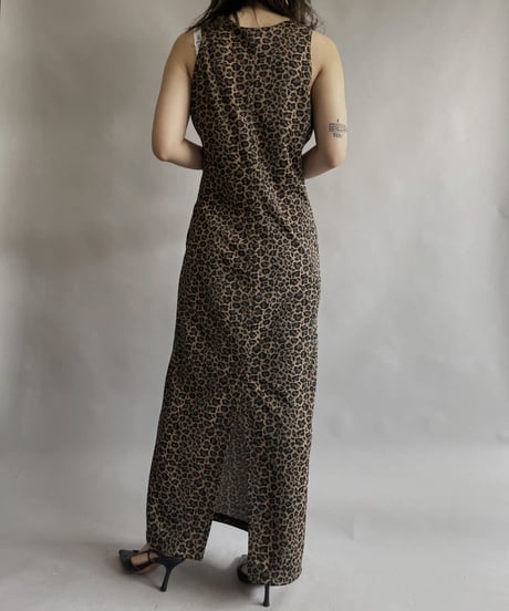 【USED】 UP FRONT Leopard Poly One-piece / 230506-038