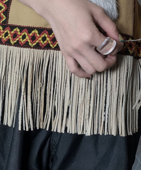 【USED】 Ethnic Fringe Poncho /210708-008