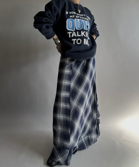 【USED】 Check Patterned Sheer Skirt / 241019-027
