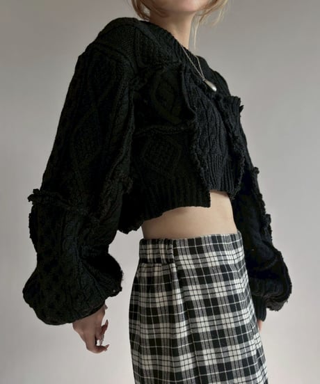 【RE;CIRCLE】 RE Aran Knit Patchwork Pullover Top / 251218-007