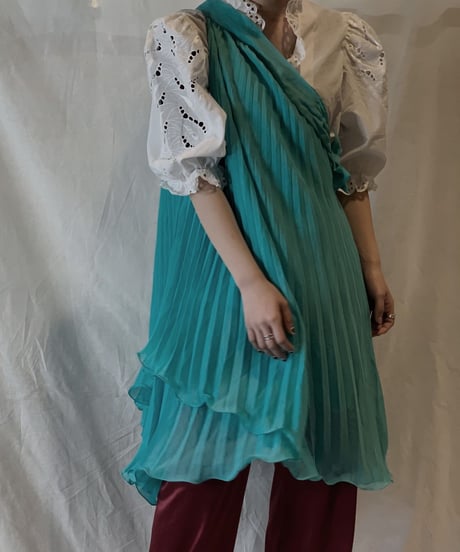 【USED】Poly No Sleeve Pleats Dress/210217-054