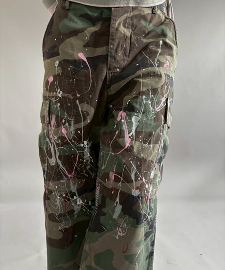 【USED】 Military Camouflage Cut Off Paint Pants /260226-007
