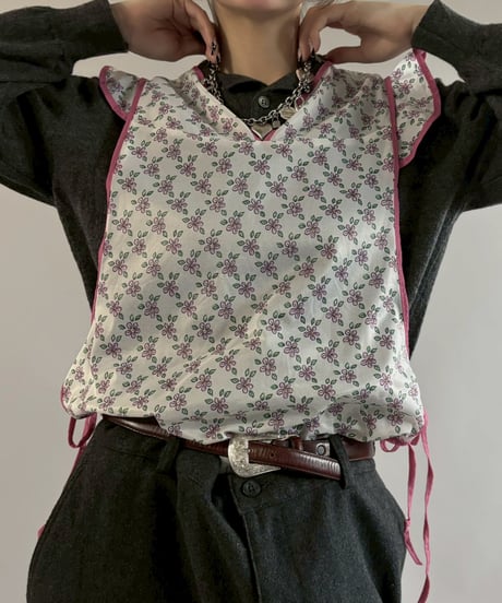 【USED】 Flower Pattern Euro Apron / 260321-022