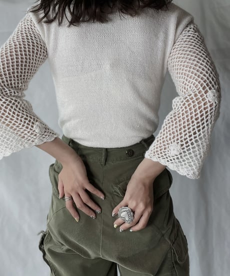 【USED】   Crochet Knit L/S Top②/210921-037