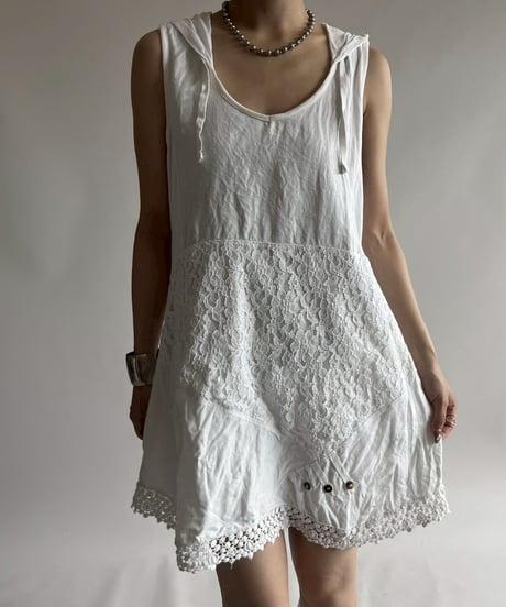 【USED】 Lace Pattern Hooded One-Piece / 250726-006