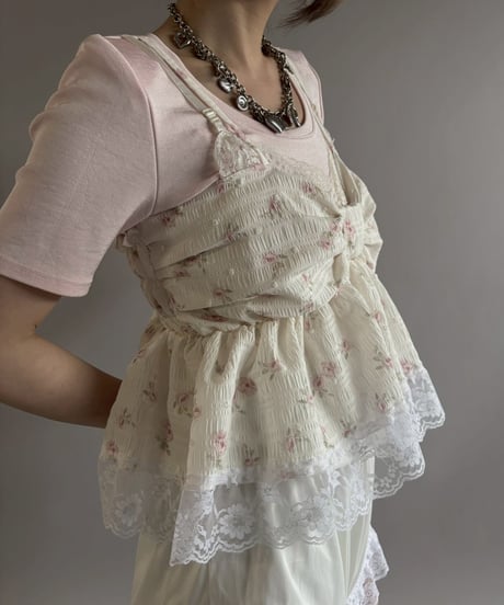 【Chinatsu Aoyama】 RE Ribbon Camisole Top / 260402-011