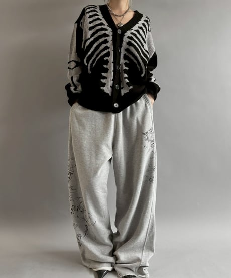 【USED】 Skeleton Print Cardigan /251101-007