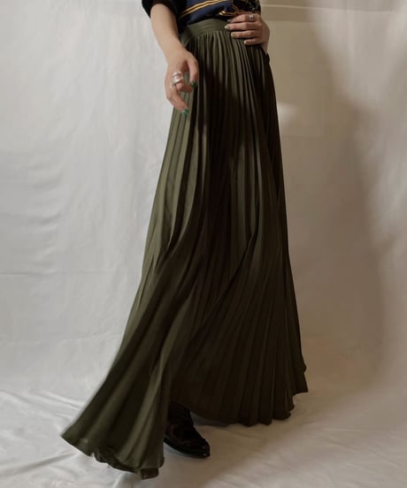 【USED】 Poly Long Pleats Skirt②/20210819-008