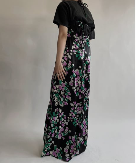 【USED】 Flower Printed Poly Camisole One-piece / 220528-009