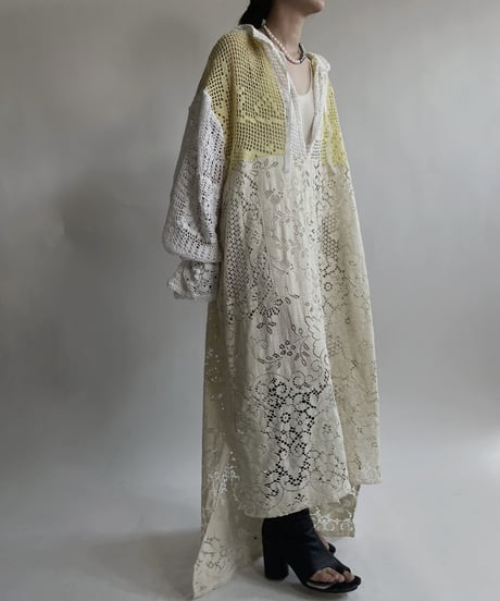 【RE;CIRCLE】 RE Crochet Lace Open Collar One-piece / 220427-032