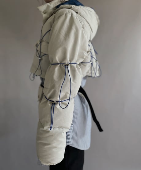 【RE;CIRCLE】 RE Draw Code Short Down White×Blue + Sacoche / 221215-006