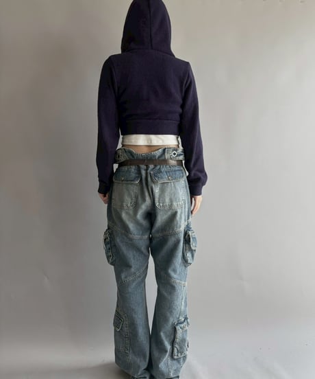 【RE;CIRCLE】 RE Hooded Acrylic Short Cardigan / 251016-002